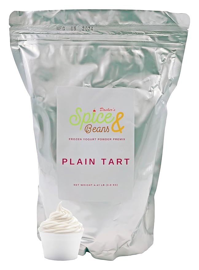 Frozen Yogurt Pre Mix By Dasher's Spice &amp Beans | Gluten Free &amp Low Fat | (70.4 oz. Plain Tart)
