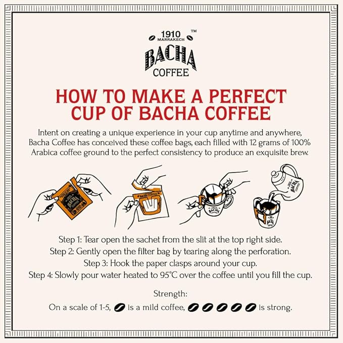 Bacha Coffee | Magdalena Colombia Single Origin Medium Roast 100% Arabica Specialty Coffee 12 Coffee Drip Bags Gift Box