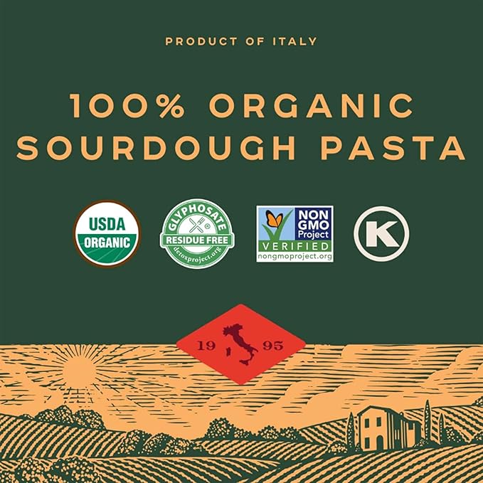 Bionaturae Organic Sourdough Penne Rigate &amp Fusilli Pasta Noodles - Italian Spiral Pasta Dried Pasta Penne Curly Corkscrew Pasta Made with Durum Wheat Non GMO USDA Organic - 1.5 lb (Pack of 2