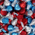 90 Pcs Patriotic Candy Kisses Chocolate with Red Blue &amp Silver Candy for 4th of July (Approx. 90 Pcs)