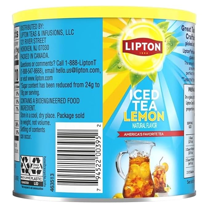 Lipton Lemon Iced Tea Mix Variety Pack – Zero Sugar &amp Reduced Sugar Black Tea Makes Total 20 Quarts | Refreshing Lemon Flavor Kosher OU Zero &amp Low Sugar Options