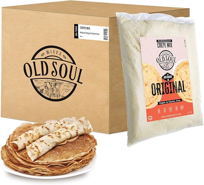 OldSoul Professional Crepe Mix | GLUTEN FREE &amp VEGAN | Original Dough Mix | Classic Flavour | 30 Lbs | 216 Crepes