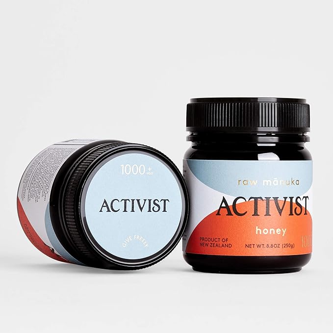 ACTIVIST Raw Manuka Honey 1000+MGO | Product of New Zealand | Certified Non-GMO | BPA-Free Jar (8.8 oz| 250 g)