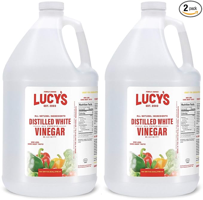 Lucy's Family Owned - Natural Distilled White Vinegar 1 Gallon 128oz. (Pack of 2)