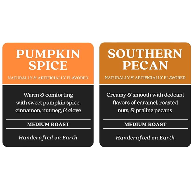 Copper Moon Coffee Single Serve Pods for Keurig Brewers Harvest Pack 36 count (Pumpkin Spice Southern Pecan)
