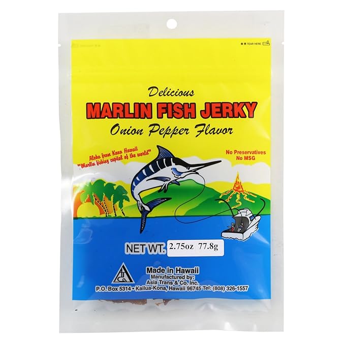 Hawaiian Marlin Fish Jerky Onion Pepper 2.75 Oz