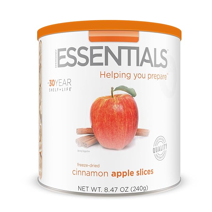 Emergency Essentials Freeze-Dried Cinnamon Apple Slices #10 Can Fruit Apples Freeze-Dried Snacks Nutritious Emergency Bulk Food Long 25-Year Shelf Life
