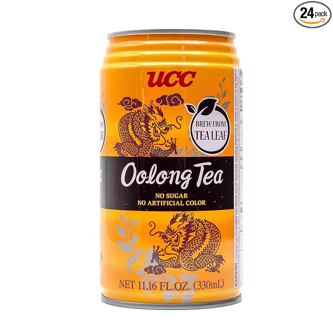UCC Japanese Oolong Tea Drink 11.1-Ounce Cans Pack of 24 No Sugar No Artificial Flavors or Coloring Refreshing Canned Beverage Authentic Taste Perfect Healthy Drink