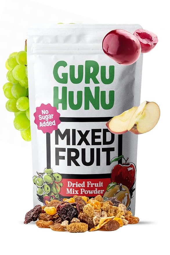 GURU HUNU Dried Fruit Mix From Mediterranean Healthy Snacks No Sugar Added Chemical Free Diced and Dehydrated Fruit Medley For Cake Snacks For Trail or Oatmeal Ever day Use Trail Mix (1lb)