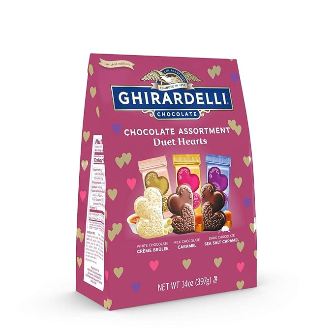 Ghirardelli Valentine's Chocolate Assortment Duet Hearts Bag - 14oz