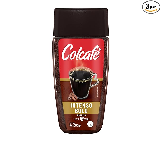 Colcafé Granulated Instant Coffee Jar | Natural Taste &amp Aroma | Ready in Seconds | 100% Colombian Coffee | 6 Ounce (Pack of 3)
