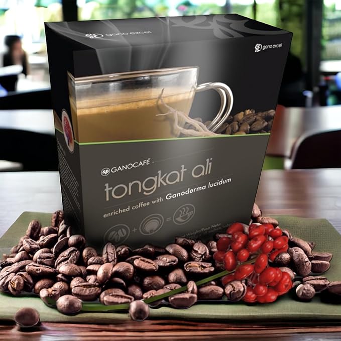 GanoCafé AliGanocafe is a Blend of Coffee Enriched with Ganoderma Lucidum Extract Gin seng Extract Vegetable Cream and Sugar Gano Excel 15 Sachets.