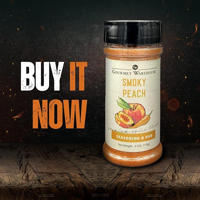 Gourmet Warehouse Smoky Peach Spice Rub Gluten Free No MSG No HFCS 4 Ounces (Pack of 3)