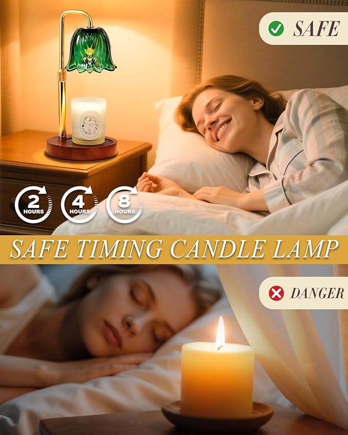 Flower Candle Warmer Lamp with Timer Dimmable Candle Warming Lamp Height Adjustable Birthday Gifts for Women Candles Warmer Light for Jar Candles Stylish Decorations