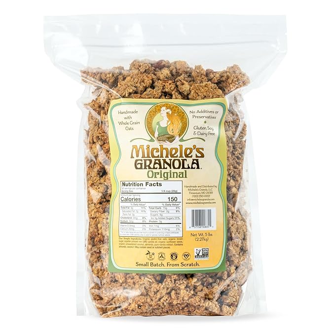 Michele's Granola Original Handmade Whole Grain Vegan Gluten-Free &amp Non-GMO 80oz Resealable Bulk Bag
