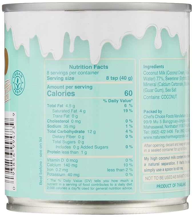 Nature's Charm Sweetened Condensed Coconut Milk Vegan Lactose Free - 11.25oz Pack of 6. Rich And Tasty Combo With KC Commerce Wodden Spoon.
