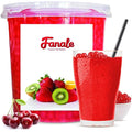 Fanale Cherry Popping Boba Pearls Vegan Non GMO Gluten Free Fat Free Perfect for Bubble Tea Smoothies Ice Cream Desserts and Beverages.