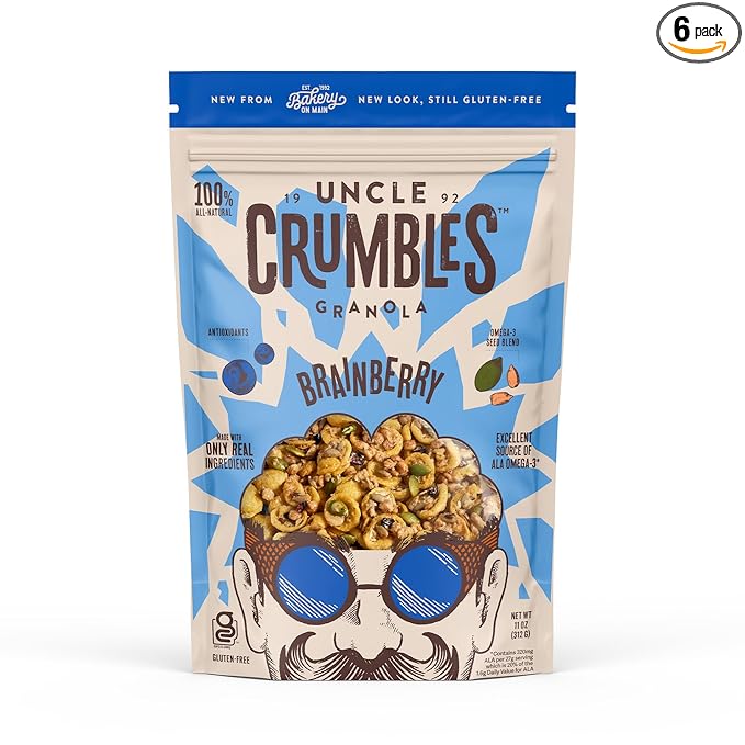 Uncle Crumbles Granola Brainberry 11 oz (Pack of 6)