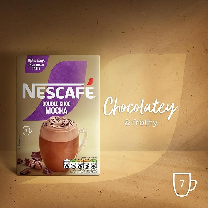 NESCAFÉ MOCHA Double Choco Instant Coffee Sachets x7 (Pack of 6 Total 42 Sachets)