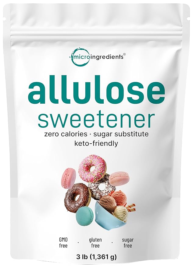 Allulose Sweetener 3 Pounds (48 Ounces) Zero Calorie Plant Based Sugar Alternative No After Taste Best for Coffee Drinks Tea Cooking and Baking Keto Diet and Vegan Friendly