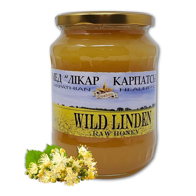 Carpathian Raw Honey Wild Linden | 100% Pure Unfiltered Unpasteurized Ethically Sourced | Glass Jar 908g