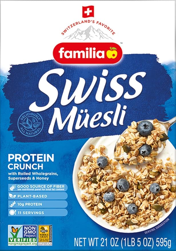 Familia Swiss Protein Crunch Muesli 21 oz (Pack of 6)