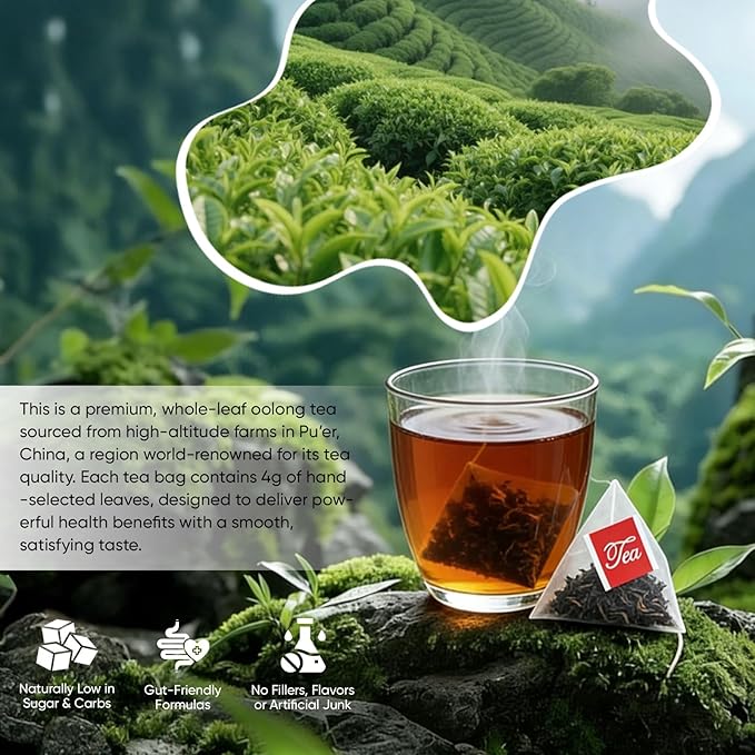 Oolong Tea Bags with 100% Pure Whole-Leaf Tea Clean Energy Limitless Clarity &amp Focus and Gut Health Loose Leaf Oolong Tea 20 Bags (1)