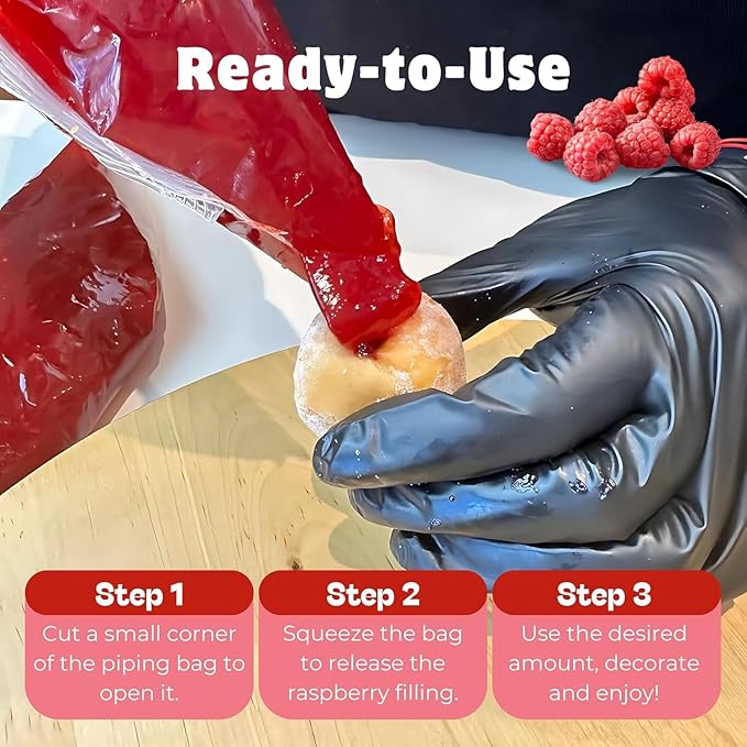 Jeynuuss Raspberry Cake Filling 2LB - Pastry Filling Raspberry Filling for Cakes Cream Cheese Filling 3 Pack