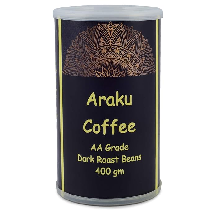 Nick of Time Indian Roasted Coffee Beans from Araku Valley | Tribal Coffee | 100% Arabica AA Grade Dark Roast | Bold and Flavorful with Rich Aroma (400g|14.10 oz)
