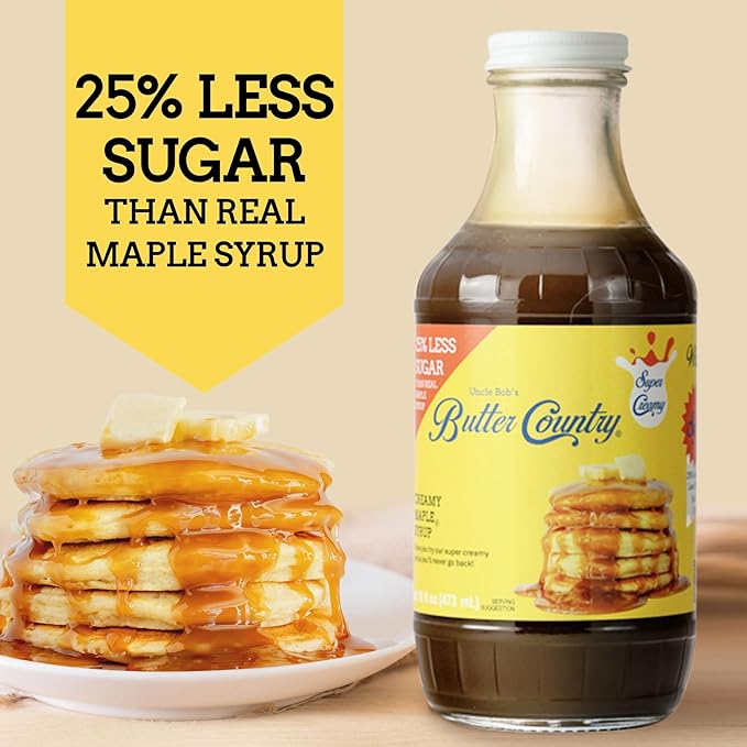 Butter Country Rich and Creamy Buttermilk Syrup | Creamy Maple Flavor | Premium Syrup for Breakfast &amp Desserts | 16 fl oz/2 Pack