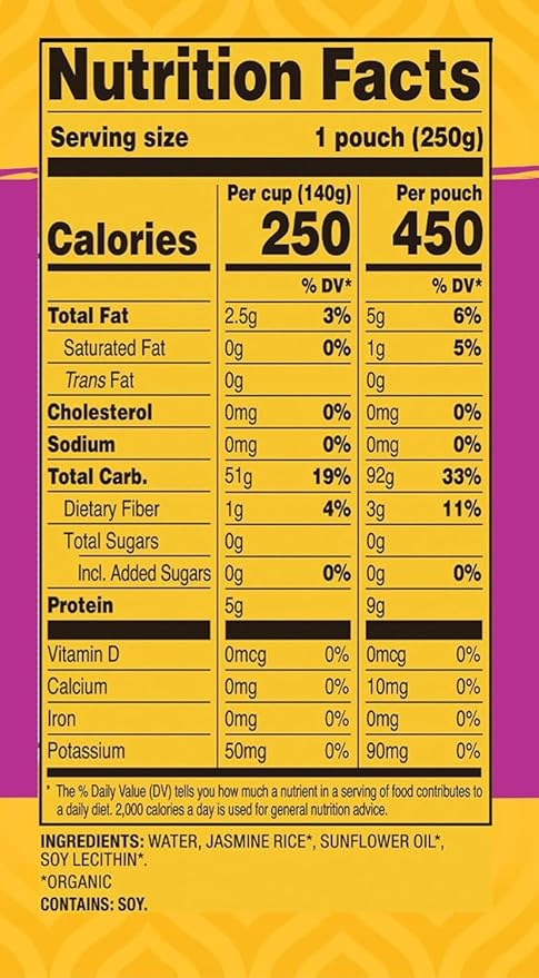 Tasty Bite Jasmine Rice Microwaveable Cooked Rice 8.8 Ounce (Pack of 12)