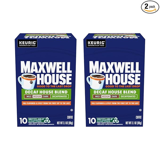 Maxwell House Decaf House Blend Medium Roast K-Cup® Coffee Pods 10 CT (Pack of 2)