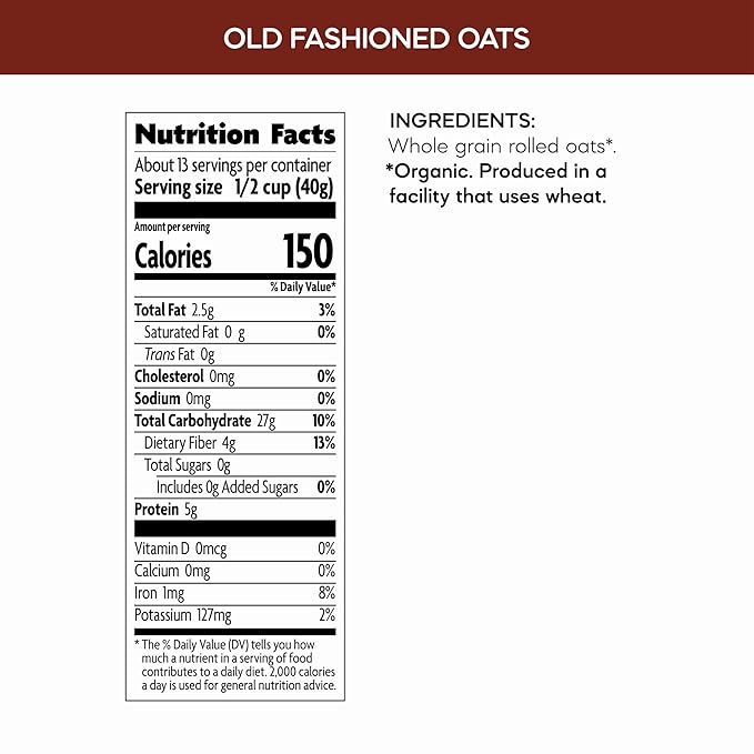 Nature's Path Organic Old Fashioned Oats Instant Oatmeal 18 oz (Pack of 6) Non-GMO