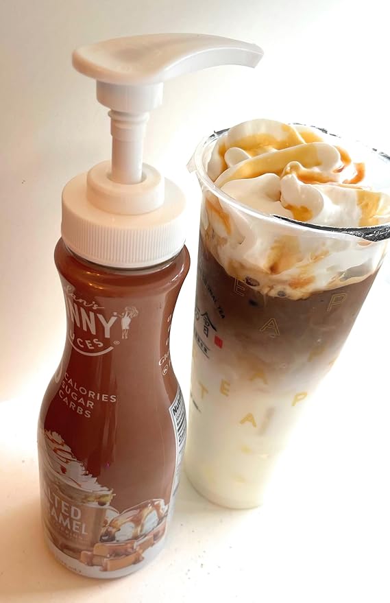 Salted Caramel Sauce from Jordan Skinny (Pack of 2) - Good for Coffee - Sugar Free Gluten-Free Keto Friendly - Zero Calories (Salted Caramel + Pump)