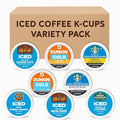 30-Count Cold Brew&amp Iced Coffee K-Cup Pods Variety Pack: Starbucks Mcdonalds Dunkin Green Mountain Donut Shop - Signature Black Vanilla Hazelnut LatteMocha Frappe Caramel Coffee with Recip