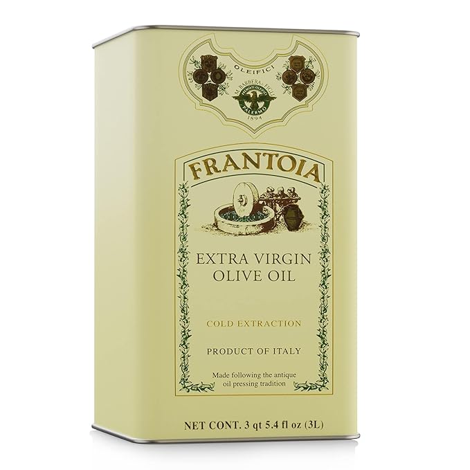 Frantoia Extra Virgin Olive Oil 101.4 Fl Oz (3L Tin) – Award-Winning Sicilian EVOO Made from Biancolilla Nocellara del Belice &amp Cerasuola Olives – Cold-Pressed within 24 Hours for Fresh Fruity