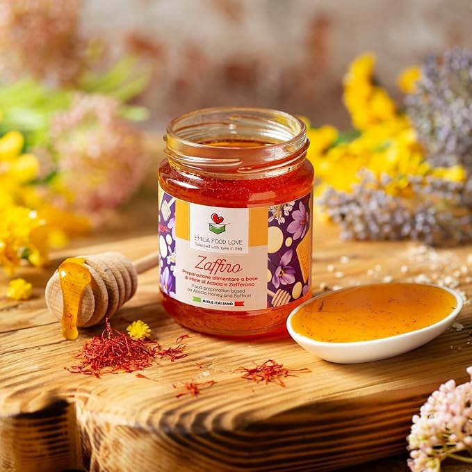 EMILIA FOOD LOVE | Zaffiro - Acacia Honey and Saffron Preparation - 8.8 oz (250g)