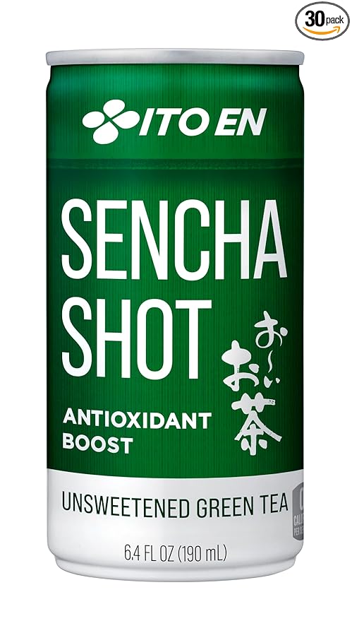 Ito En Sencha Shot Japanese Green Tea 6.4 Ounce (Pack of 30) Unsweetened Zero Calories