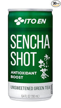 Ito En Sencha Shot Japanese Green Tea 6.4 Ounce (Pack of 30) Unsweetened Zero Calories