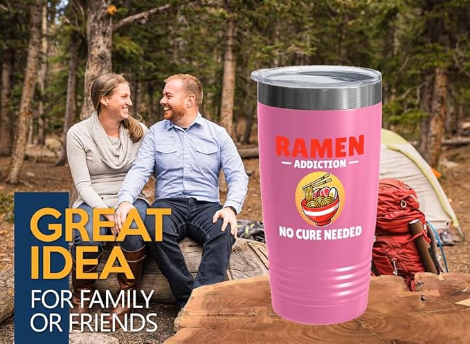 Ramen Lover Pink Edition Viking Tumbler 20oz - addiction no cure - Food Lovers chicken pumpkin vegan pantry spicy noodles