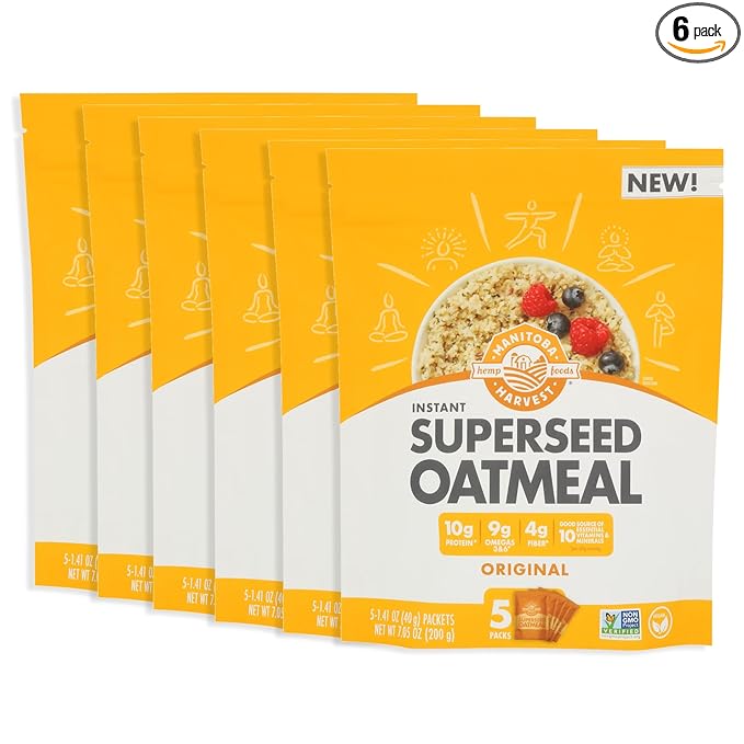 Manitoba Harvest Superseed Oatmeal Original Vegan Friendly Kosher Non-GMO 7 Ounce (Pack of 6)