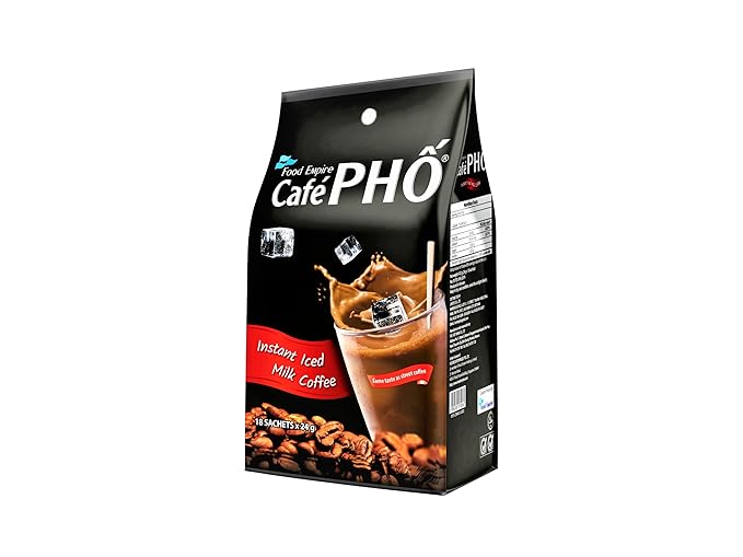 FOOD EMPIRE CAFÉ PHO Cafe Pho Vietnamese 3in1 Instant Coffee Mix Iced Milk Coffee Sua Da Single Serve Packets Bag of 18 Sachets Pack 3 45.7151 Ounce