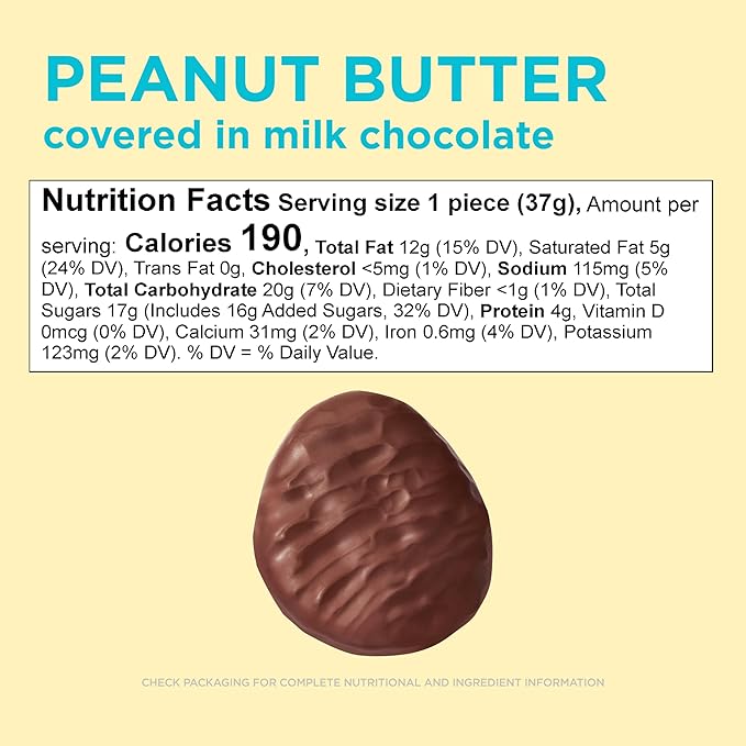 Russell Stover Easter Peanut Butter Milk Chocolate Easter Egg 1.3 oz each