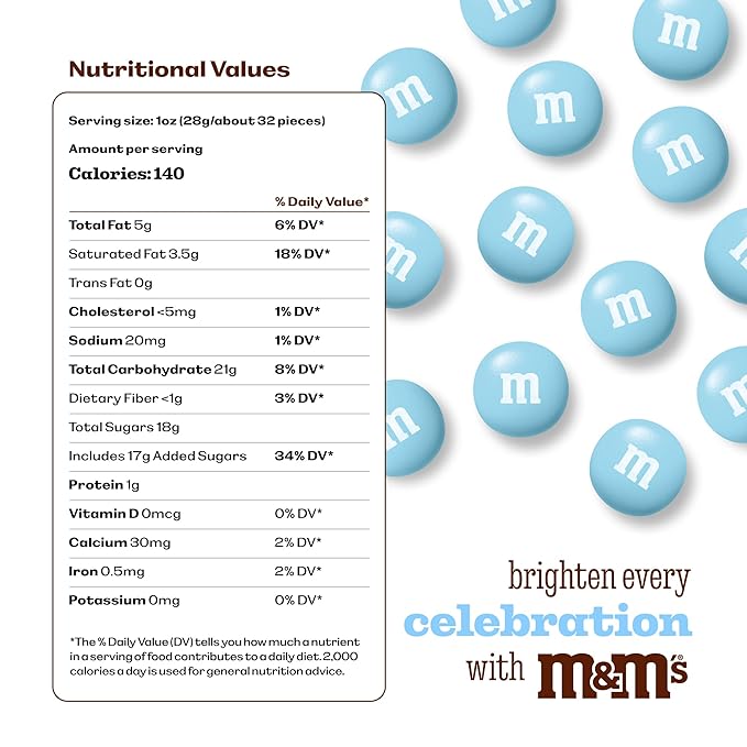 M&ampM’S WORLD Light Blue Milk Chocolate Candy 5lbs of M&ampM'S in Resealable Pack for Candy Bars Birthdays Baby Showers Gender Reveals It's A Boy Dessert Tables &amp DIY Party Favors