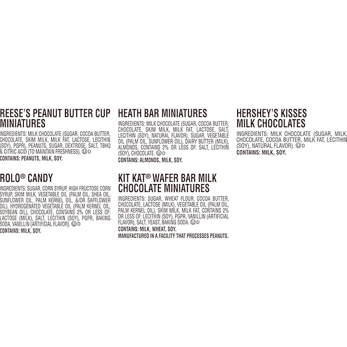 Hershey Assorted Chocolate Miniatures Candy Individually Wrapped Bulk Bag (55 oz. 220 pc.)