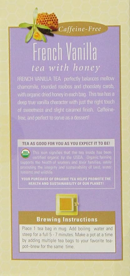 Davidson's Organics French Vanilla 25-count Tea Bags Pack of 6