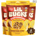 Clusterbucks Superfood Clusters – Grain-Free Keto-Friendly Snack Bites with Regeneratively Grown Sprouted Buckwheat– Gluten-Free Low-Carb Organic Healthy Snack (3-Pack Everything Bucks)