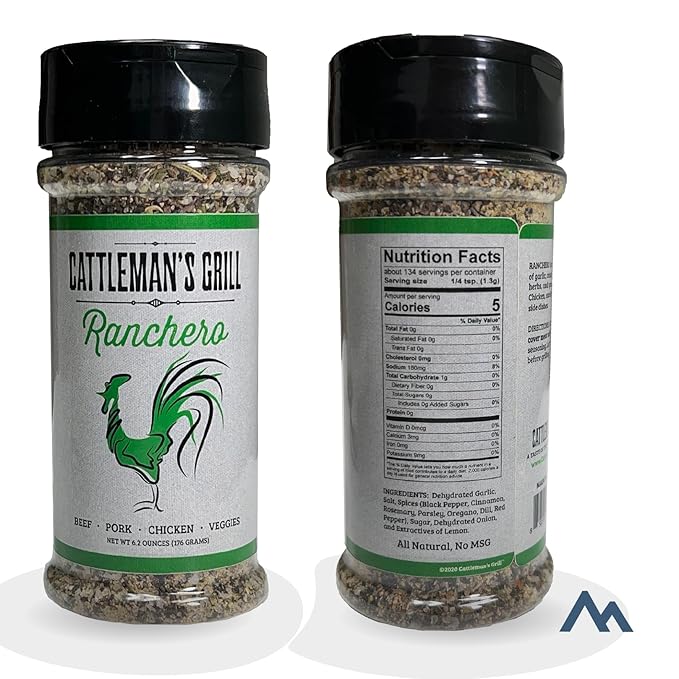 Cattleman's Grill 3-Pack Gift Set BBQ Rub 8 Second Ride Carne Asada Italiano Ranchero Flavors Rub and Seasoning for Steak Pork Chicken Beef Veggies 5 to 6oz Bottles by Pinnacle Mercantile