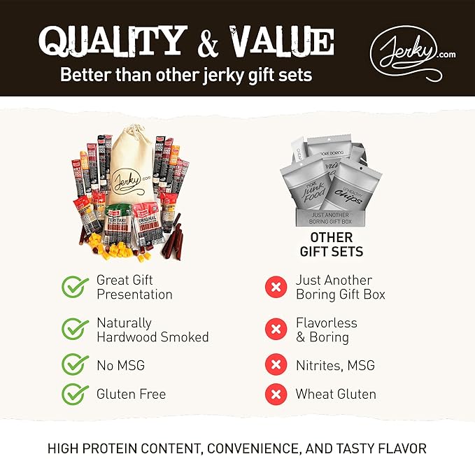 Jerky.com 26pc Meat Sticks Variety Pack | Beef Jerky Gifts for Men | Low Sugar &amp High Protein | Gluten Free &amp Keto Meat Sticks | Pork Turkey Ham Beef Jerky Sticks &amp Cheese Sticks | Birth