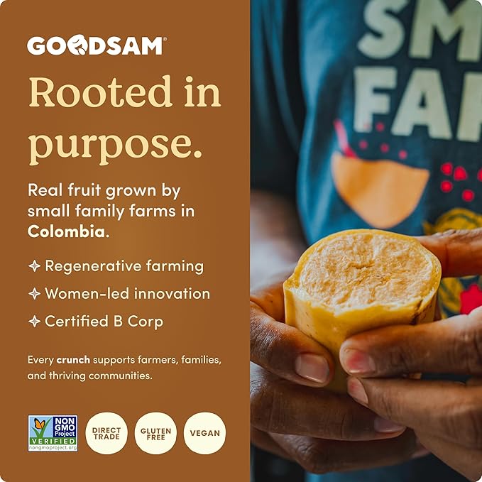 GoodSAM Small Farms Baked Banana Chips Pack of 8 Simple Ingredient Fruit Chips